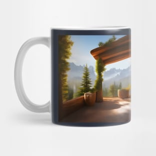 Sunny View of the Dolomite Mountains in Italy in winter Mug